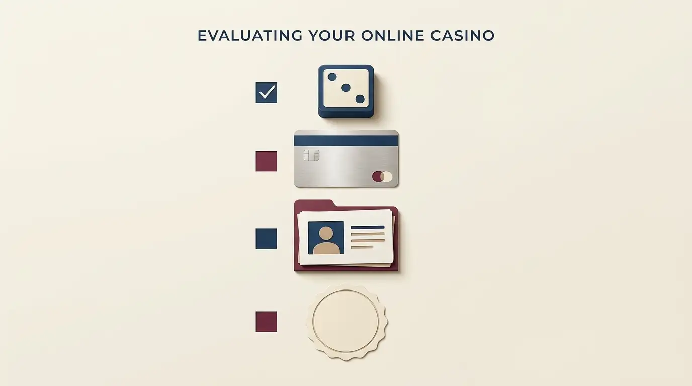 Illustrated choices covering games, payments and account checks